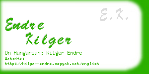 endre kilger business card